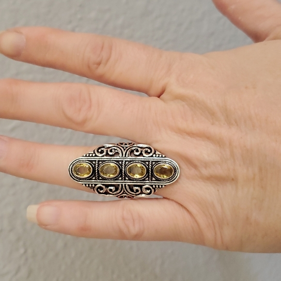 New Citrine 925 Silver Statement Ring. - Picture 5 of 9